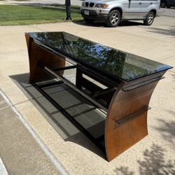Modern Glass & Wood TV Stand / Media Console