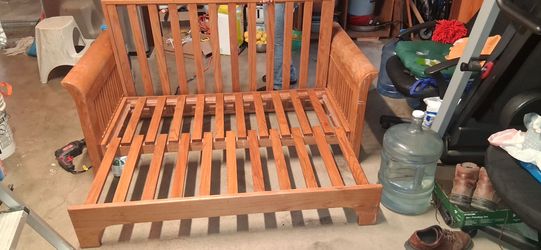Wooden bench futton bed