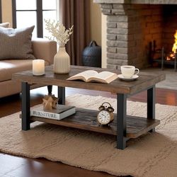 Alaterre Furniture Rustic Wood Natural Pine 27-in W x 18-in H Coffee Table $120