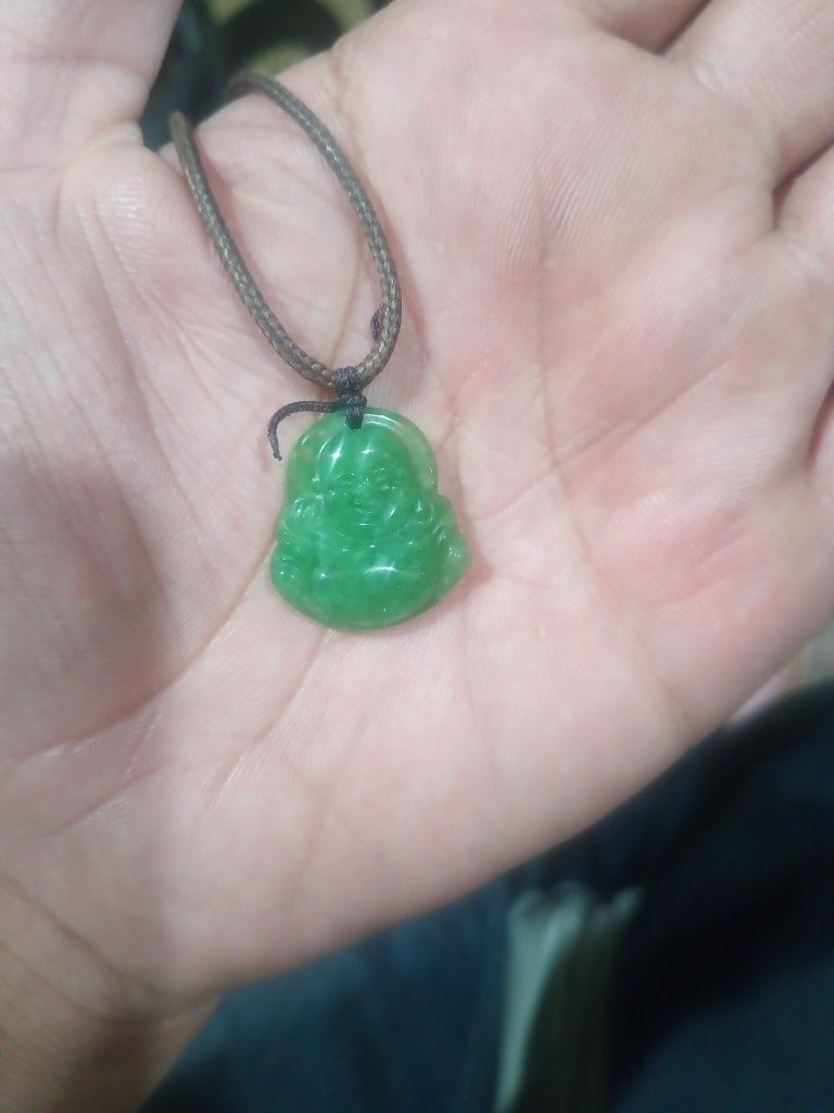 Jadeite Laughing Buddha Pendant