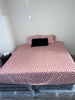 Purple King Size Mattress & Box Springs – Great Condition