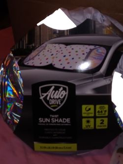 Auto Drive Twist Sun Shade Universal Fit, Uv Protection 2 Pieces