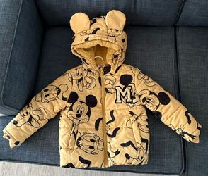 Yellow Mikey Mouse Puffer Jacket