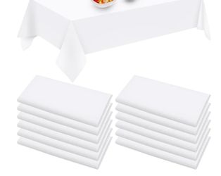 8 Pack White Tablecloth, for 6 Ft Rectangle Tables no stains