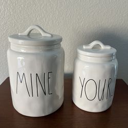 Rae Dunn Yours And Mine Valentines Canisters