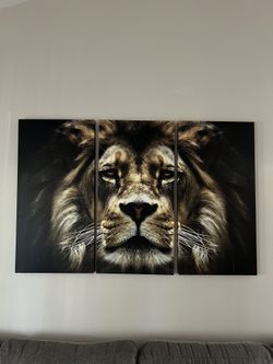 3-piece Lion Painting