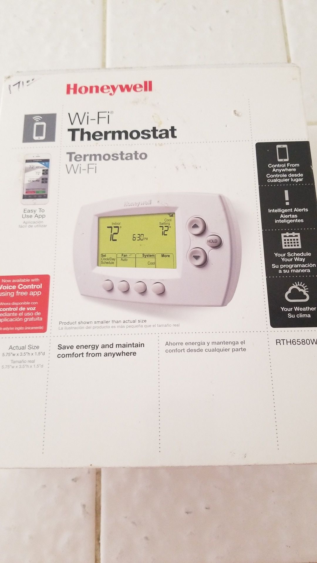 Honeywell Wi-Fi thermostat.