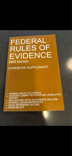 Federal Rules of Evidence 2022 Edition