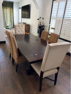 Z Gallerie Trestle Dining Table Montecito 2 & Chairs