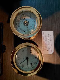 Howard Miller Brass Ship Clock and Barometer Set