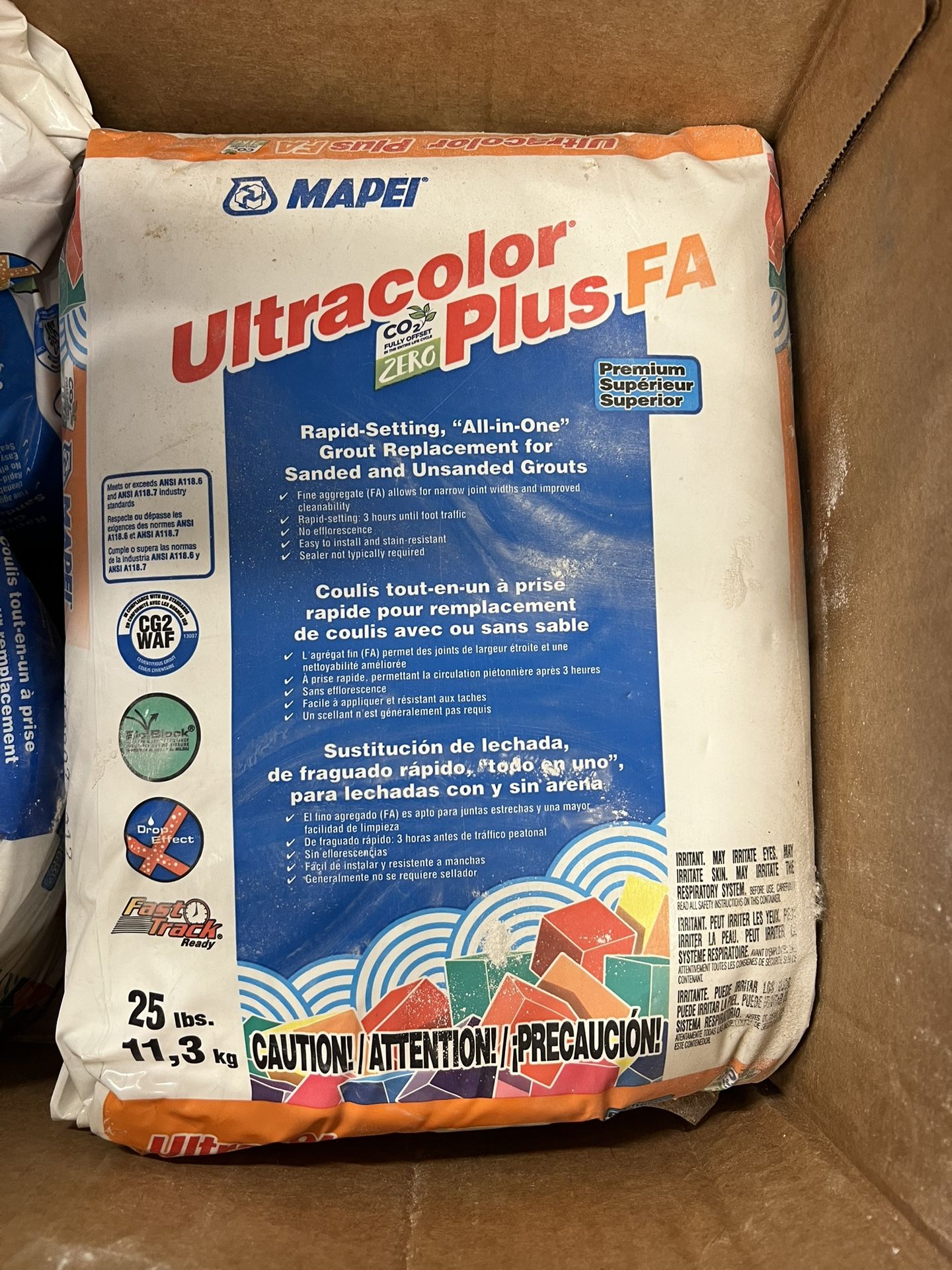 Tile Grout, 10lb Bags. Warm Gray And Frost