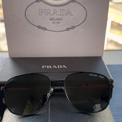 Prada PR 54ZS Black Aviator Mens And Women’s Sunglasses 