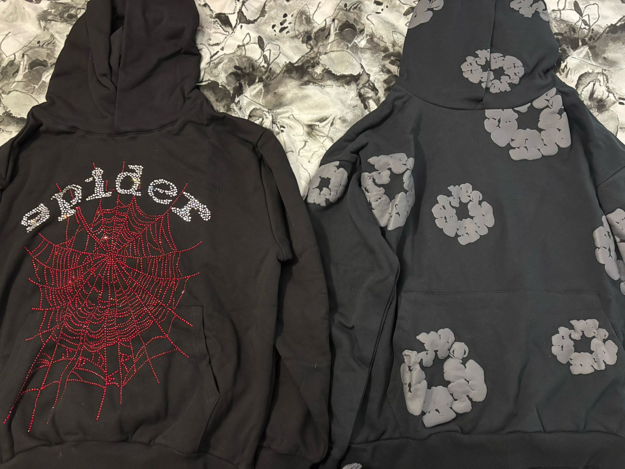 Denim Tears and Sp5der Hoodies