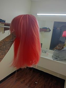 Pink wig