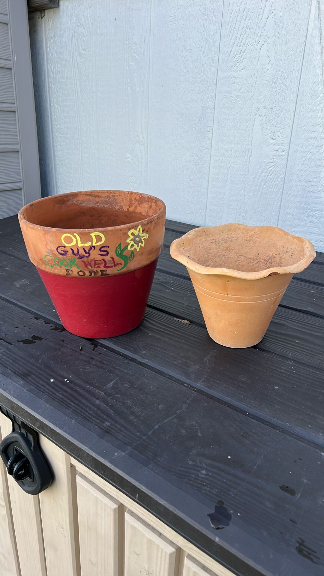 Two Flower Pots/ Clay