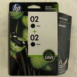 HP 02 Twin-Pack Black Ink Cartridge - HP Product Number C9500FN