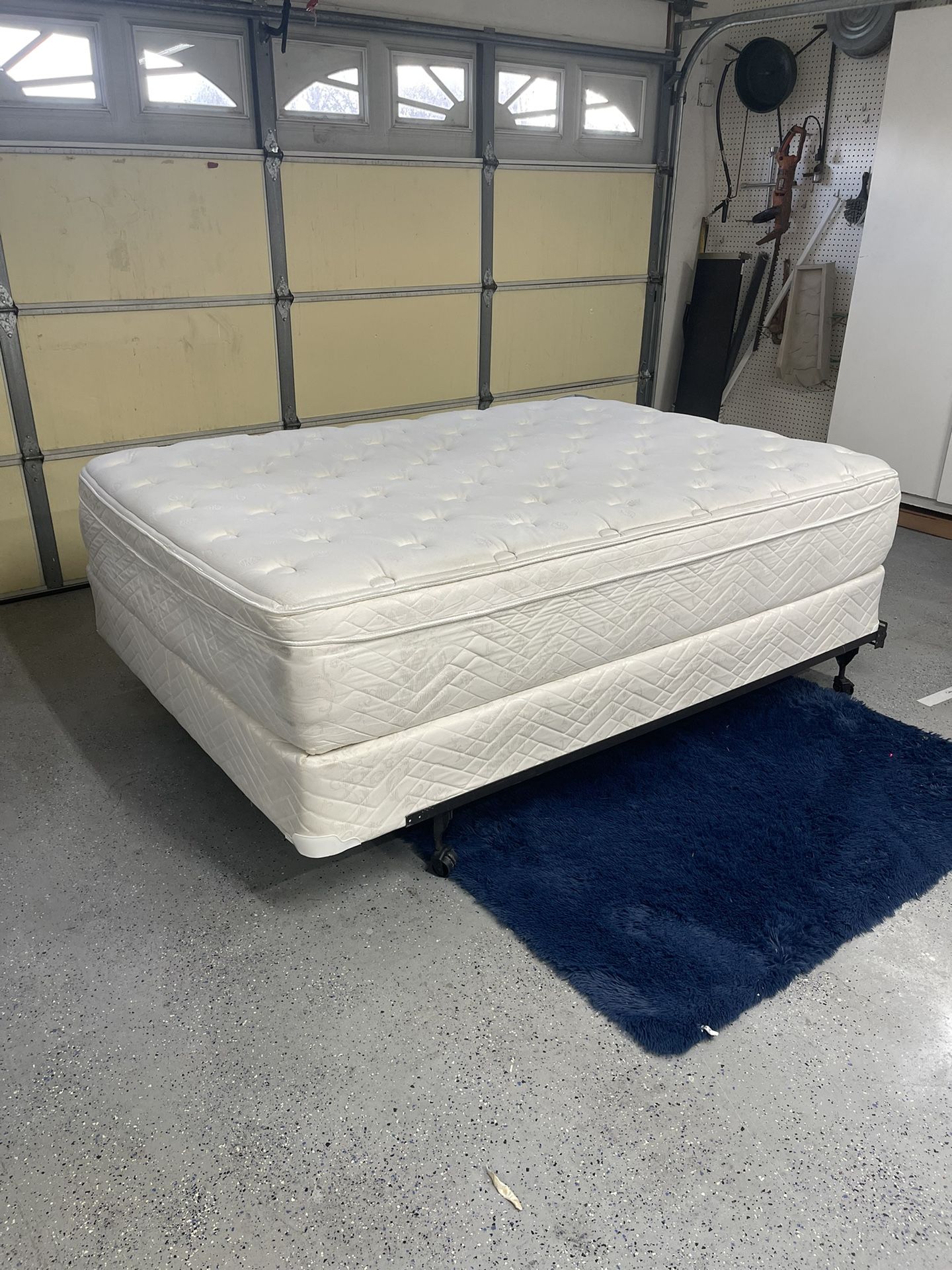 Used QUEEN Mattress Boxspring And Frame $100 OBO