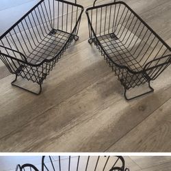 2 Brown Storage Baskets 2 Small Free Baskets 