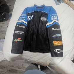 Leather Chase Authentic Nascar Jacket Alltel Ryan Newman Leather- LARGE

