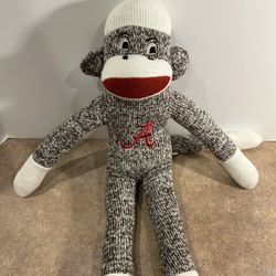Jenkins Express Plush Game Day Hand Knit Sock Monkey with an Embroidered “A” on Chest 