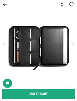 Black Vegan Leather Zip Folio Laptop Case