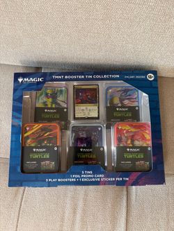 MTG TMNT 5 Tin Booster Collection - Magic Gathering Ninja Turtles Sealed Box Set - Blue/Black