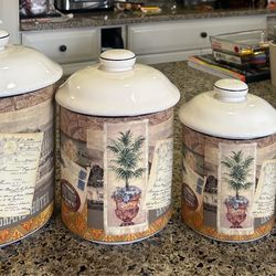 Set 4 pz Canister  no chips  just used decoration purposes..(Please read description)…$20.00 firm