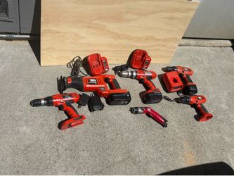 Cordless tools, with chargers