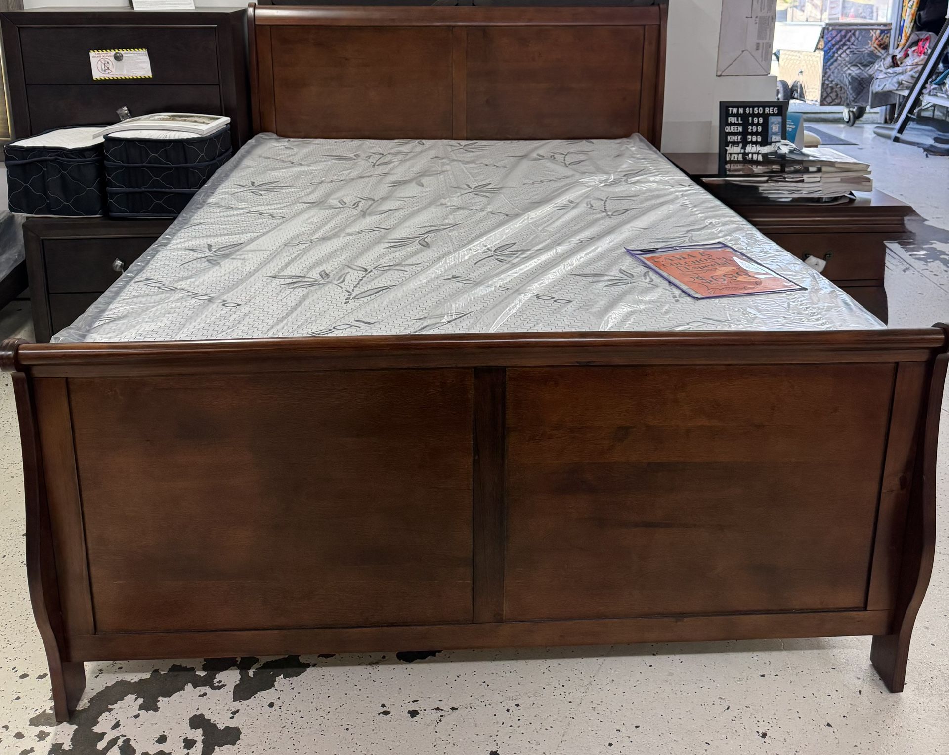 New Queen Bed W Queen Mattress & Box spring 