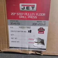 Jet 20" Drill Press, 1.5 H.P. Brand New in Box!
