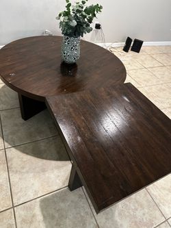 Dark Wood Coffee Table Set of 2
