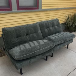 Green Corduroy Futon Sofa Bed