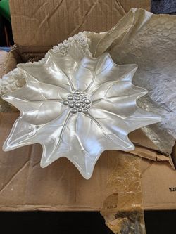 Princess House Holiday Poinsettia Dessert Plates 4