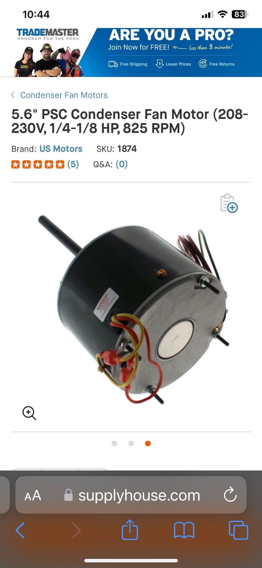 Condenser Fan Motor K55HXSRD-4515
