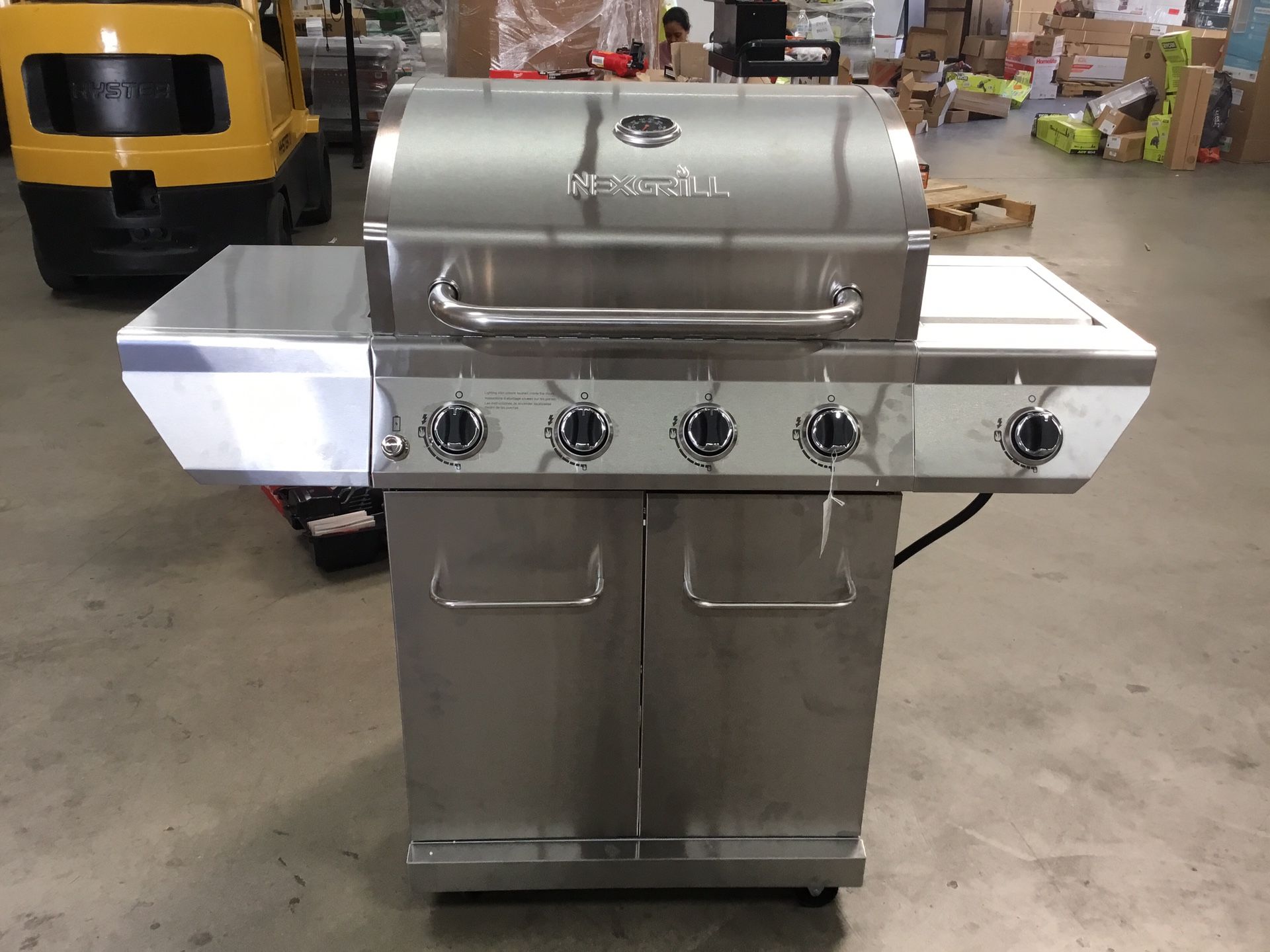 Nexgrill 4Burner Propane Gas Grill in Stainless Steel with Side Burner