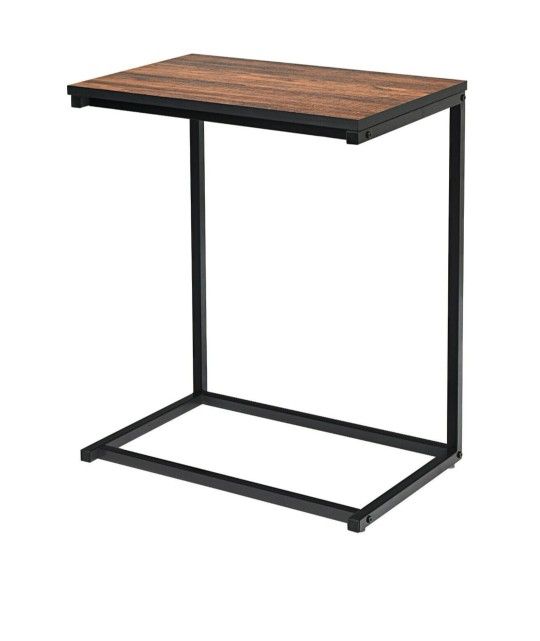 Gymax Sofa Side End Table C Shaped Table Laptop Holder End Stand Desk Notebook Tablet