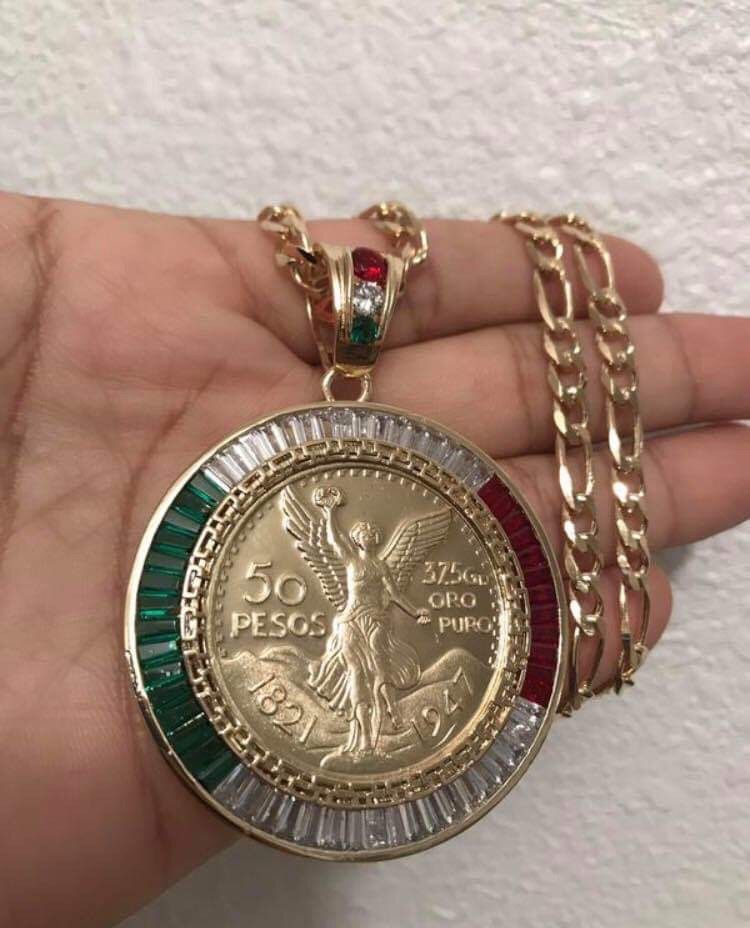 14k gold filled fígaro chain with Centenario
