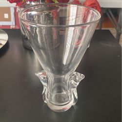 Steuben Lyre Crystal Vase 
