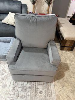 Gray Swivel Rocking Chair