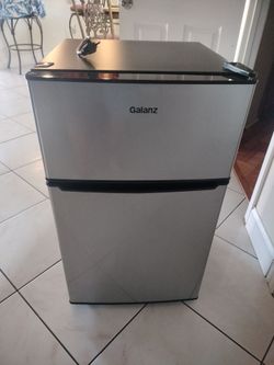 Galanz 3.1 Cu Ft Mini Fridge with Freezer – Stainless Steel, Energy Star, Two-Door Compact Refrigerator