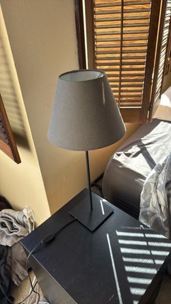 Modern Table Lamp with Gray Shade