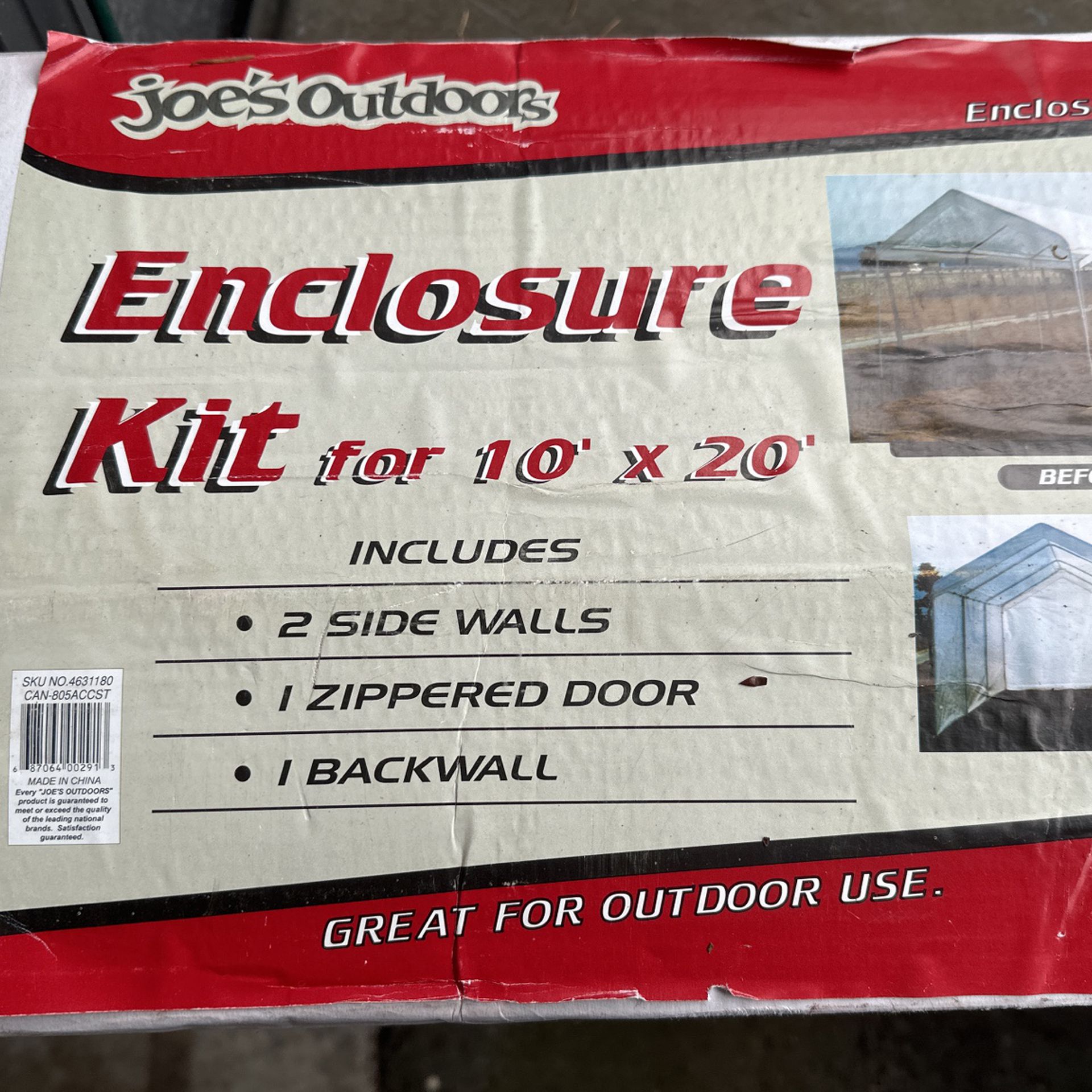 Free Brand New Enclosure Kit For 10’x20’ Tent