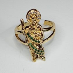 San juditas Ring 14K Gold Plated 25$ Anillo De San Juditas Oro Laminado 14K De Alta Calidad 