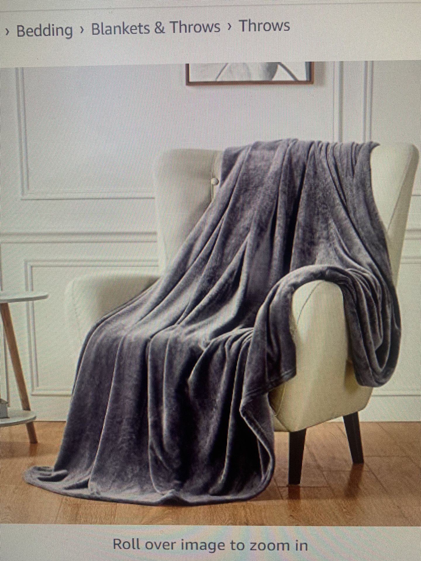 Walensee Fleece Blanket Plush Throw Fuzzy Lightweight (66x90) Dark Grey