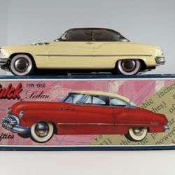 VINTAGE ICHIKO FIFTIES TYPE 1950 TAN BUICK SEDAN TIN “FRICTION” CAR 1/18 SCALE JAPAN