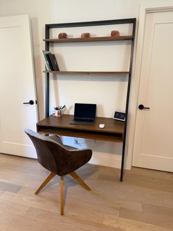West Elm ladder shelf desk