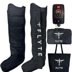 Flyte Air Compression Boots - Portable Full Leg Recovery System Massager for Circulation & Muscle Recovery - 4 Modes, 