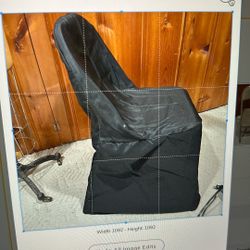 30 Black Polyester Folding Chair Covers - Used Once