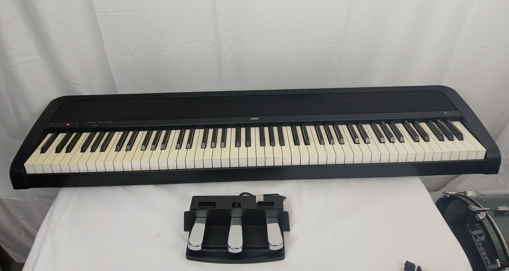 Korg B1 Digital Piano 88 Key Triple Pedal Unit Power Cord Stand For Parts Repair