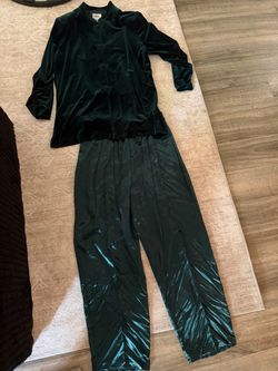 JBS Green Velvet Two-Piece Outfit
